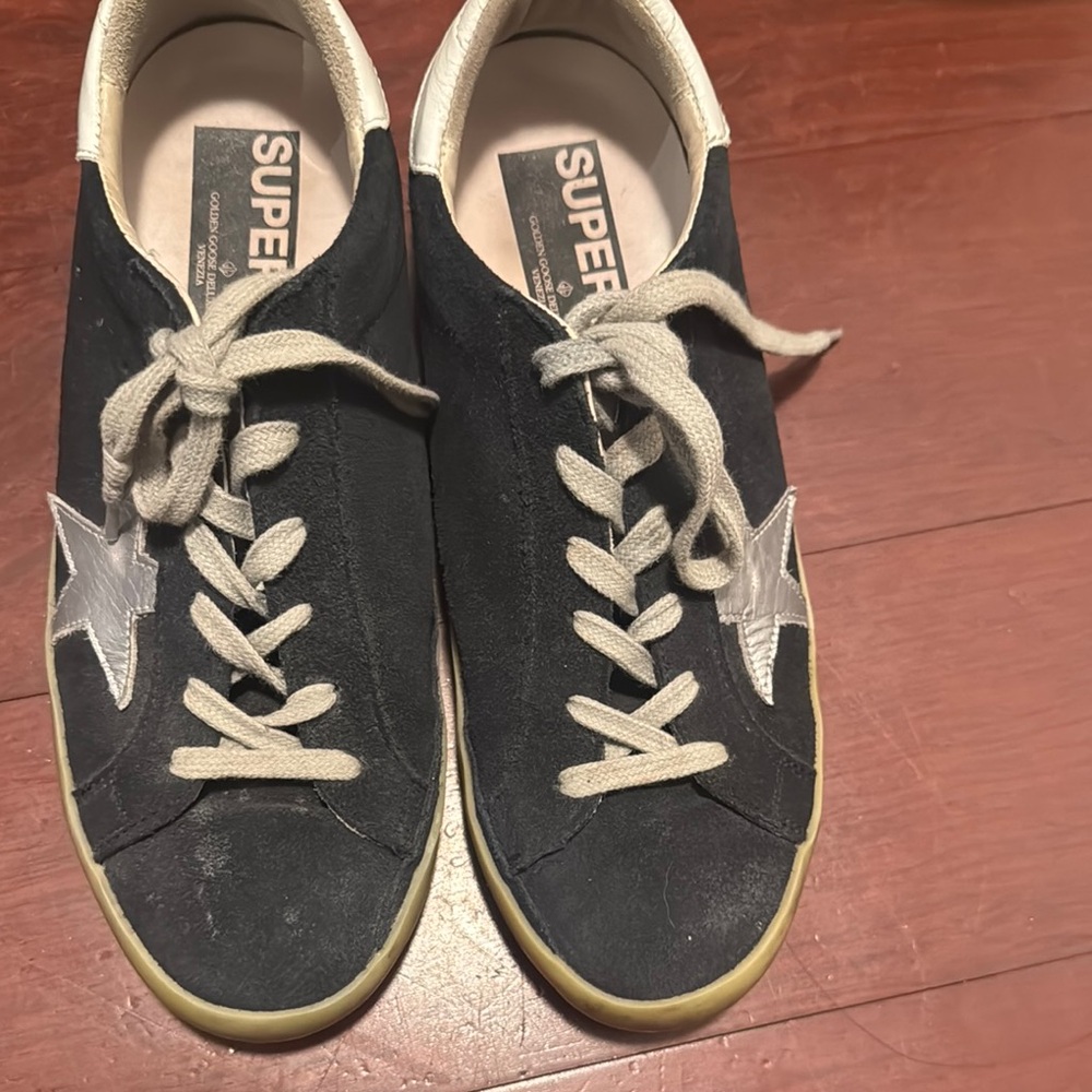 Golden Goose Black and Silver Women's Shoes